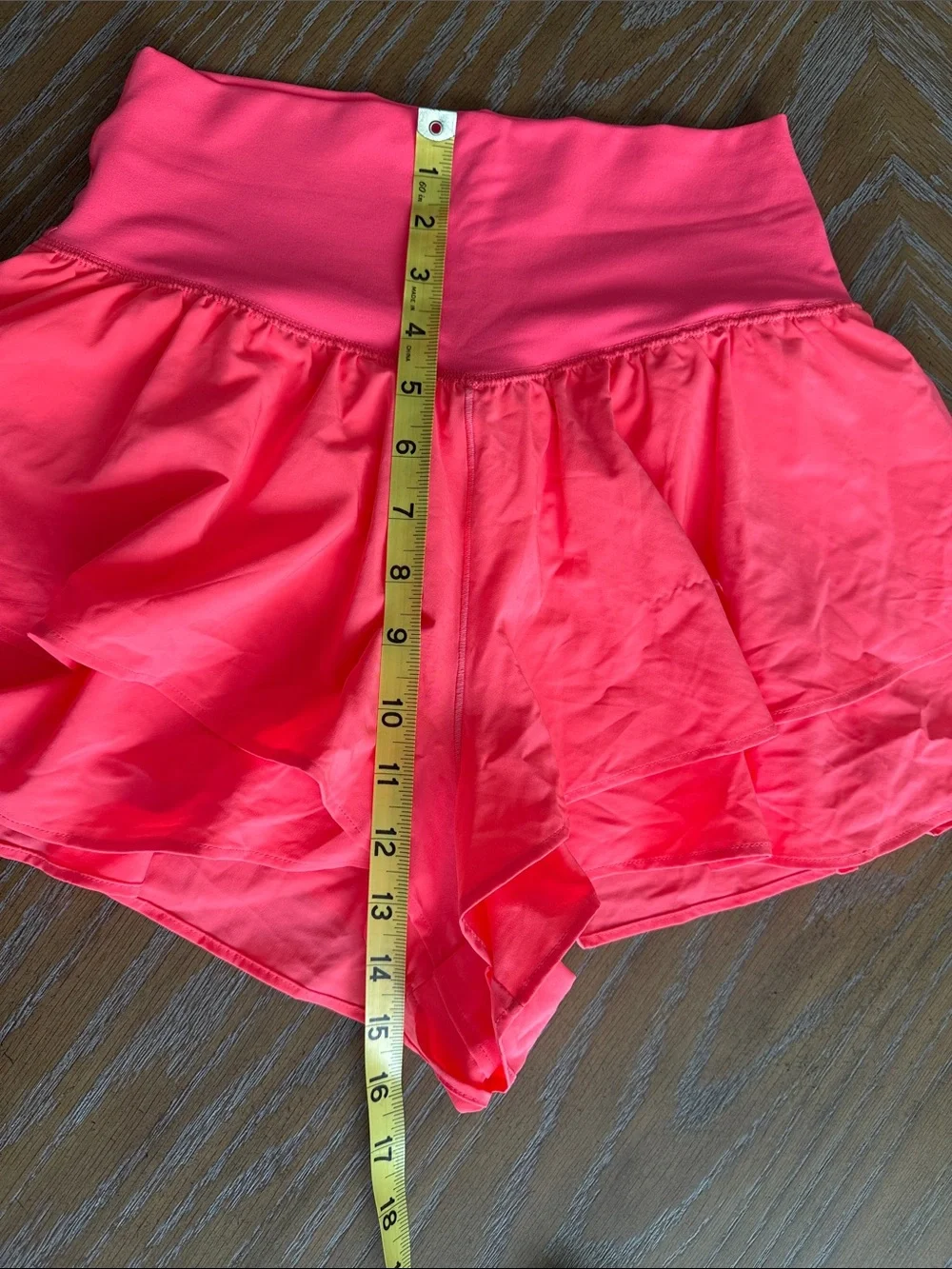 aerie Coral High-Waist Skater Skirt
